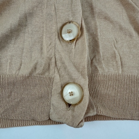 J Crew Cardigan Sweater Womens Small Tan Linen Silk - Picture 6 of 10